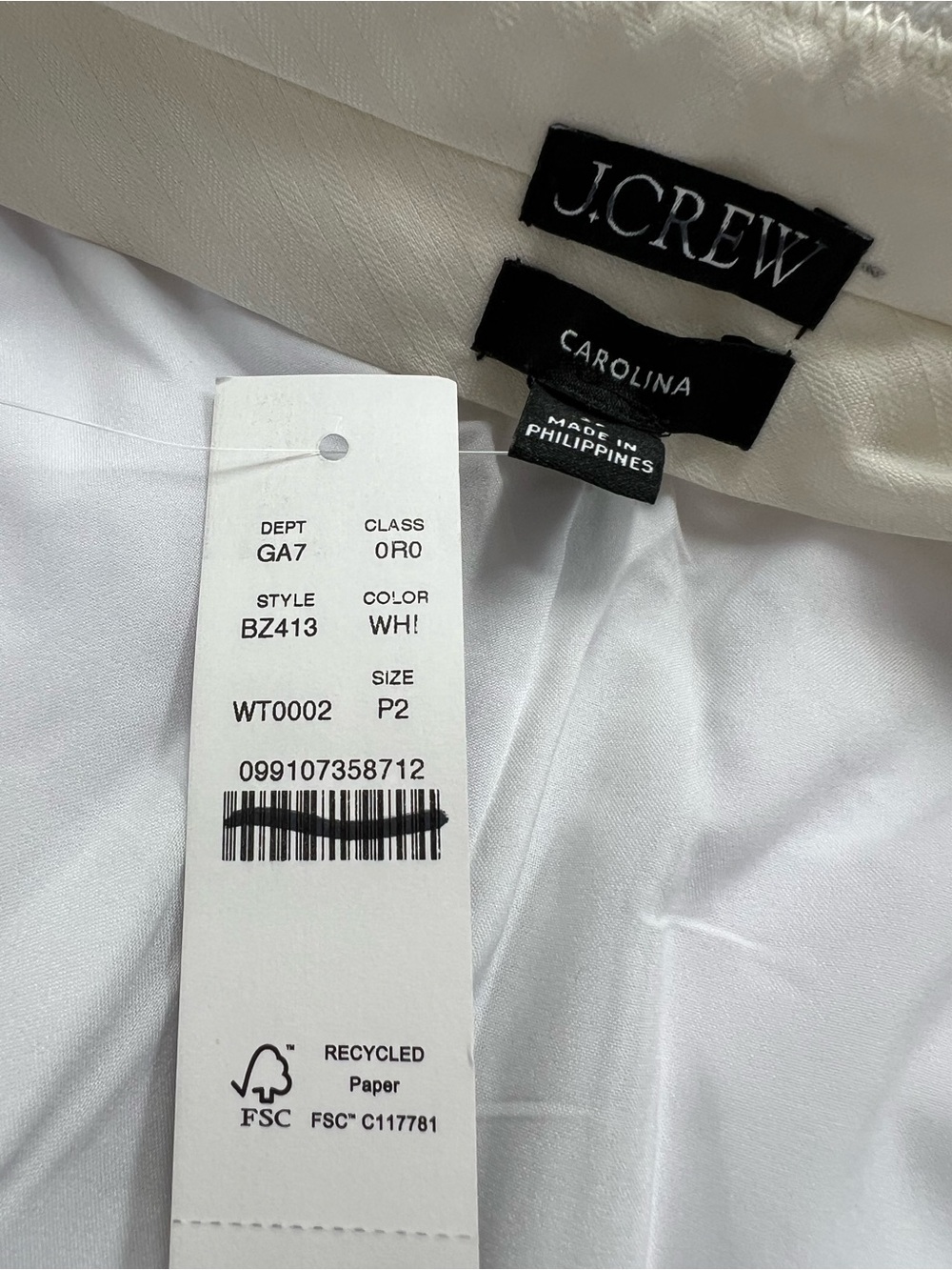 J. Crew Petite Carolina flare pant in stretch linen blend in White Size 2P NWT - Picture 11 of 11